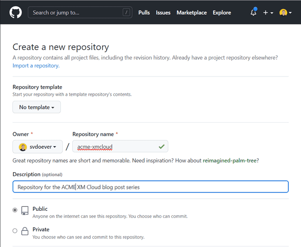 GitHub new repository