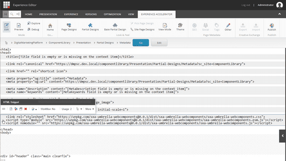 metadata HTML snippet