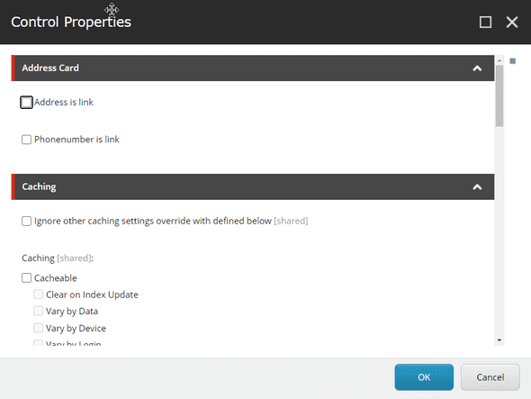 Address Card - rendering parameters