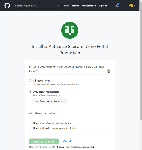 GitHub select repository part 2