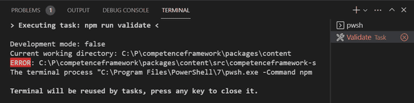 terminal task tab