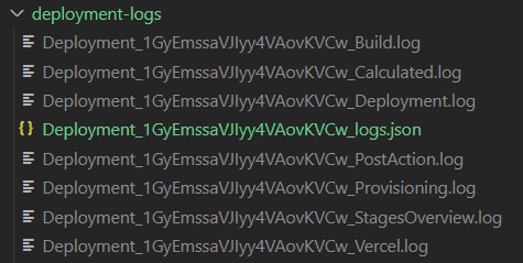 Generated deployment logs