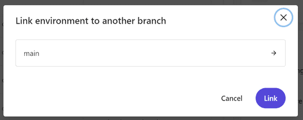 Link environment to another branch